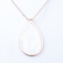 Stainless steel chain in the shape of a raindrop as a pendant, both sides wearable Rose Gold