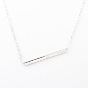 Stainless steel necklace with fine, thin beam pendant,...