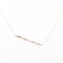 Stainless steel necklace with fine, thin beam pendant, for ladies, ros&eacute;,Tillberg design, anchor chain, simple, elegant, timeless