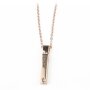 Stainless steel necklace with elegant pin hanger, prayer print, rhinestone, Tillberg design, unisex, anchor chain