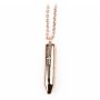 Stainless steel necklace with cartridge sleeve pendant, Tillberg design, unisex, Spanish prayer print &quot;Our Father&quot; , ros&eacute;