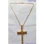 Stainless steel nacklace with cross pendant gold