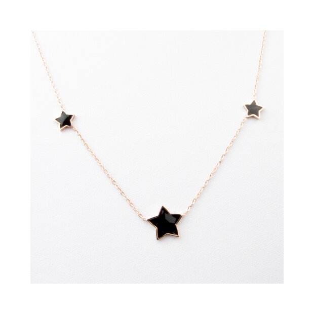 Stainless steel necklace with pendant &quot;Stars&quot; in rose gold