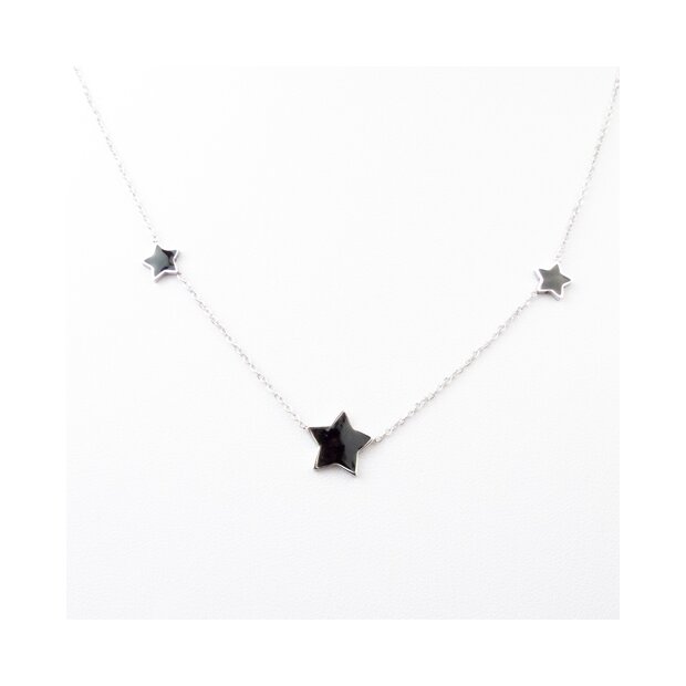 Stainless steel necklace with pendant &quot;Stars&quot; in silver