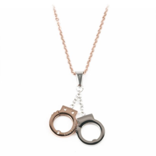 Stainless steel necklace with handcuff pendant