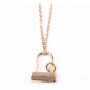 Stainless steel necklace with lock pendant rose gold