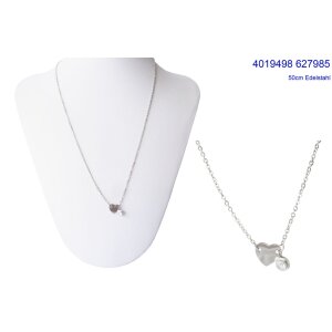 Stainless steel necklace with heart pendant