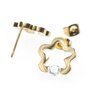 Stainless steel earring with crystal stone gold