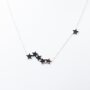 Stainless Steel Haskette with Stars Pendant in Silver
