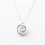 Stainless steel necklace with round pendant silver
