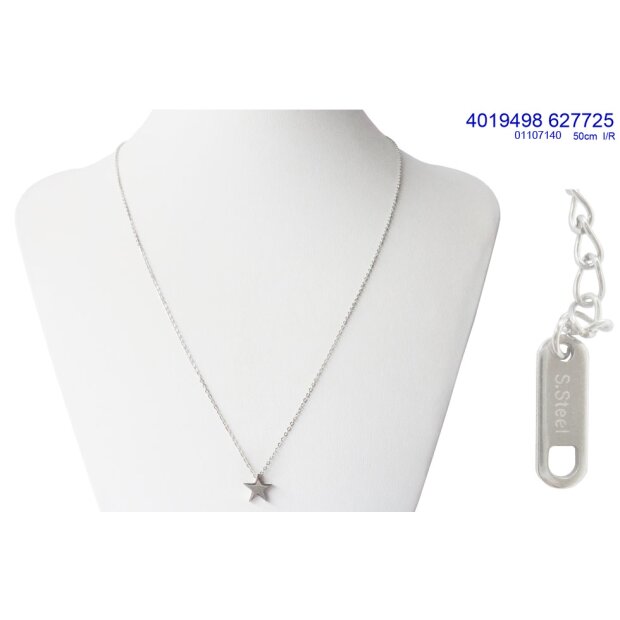 Filigrane Halskette mit Sternanh&auml;nger aus Edelstahl silber