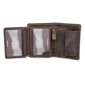 Mens wallet in portrait format made of genuine leather...