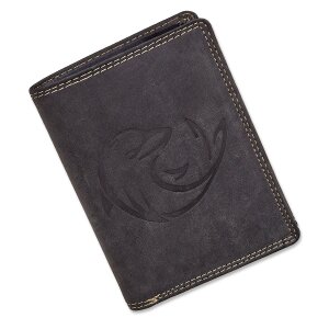 Tillberg Men real leather wallet with dolphin motif, black