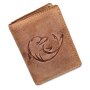 Tillberg Men real leather wallet with dolphin motif, tan