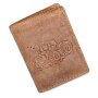 Real leather wallet with tractor motif in a portrait format