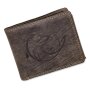 Real leather wallet with dolphin motive in a landscape...