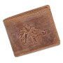 Real leather wallet with horse motif in wallet format