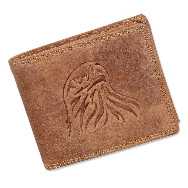 High quality real leather wallet with eagle motif