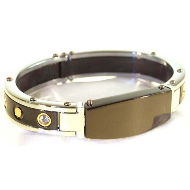 Stainless steel bracelet, for women, Tillberg design, rhinestones, gold, black, silver