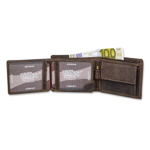 Real leather wallet with dragon motif