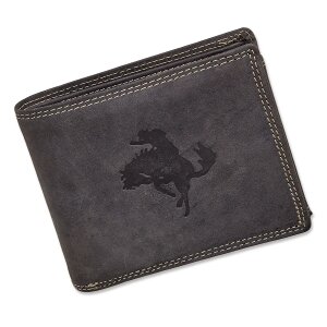 Real leather wallet with cowboy and horse motif