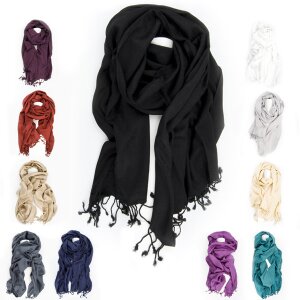 fine scarf, long scarf, tassels, paisley pattern