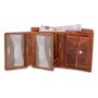 High quality wallet made from real leather with cowboy motif tan