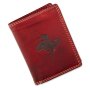 High quality wallet made from real leather with cowboy motif red