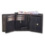 High quality wallet made from real leather with cowboy motif navy blue