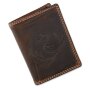 High quality wallet made from real leather with dolphin motif brown