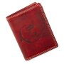 High quality wallet made from real leather with dolphin motif red