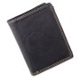 High quality wallet made from real leather with dolphin motif navy blue