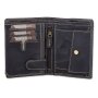 High quality wallet made from real leather with dolphin motif navy blue