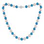 Perlenkette f&uuml;r Damen von Venture, Perlendurchmesser 1cm , strassbesetzer Magnetverschluss blau