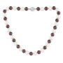 Bead chain for ladies by Venture, pearl diameter 1cm, strassbesetzer magnetic closure, brown, ivory