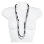 Beaded chain for ladies by Venture, with two anchor chains, available in different colors, adjustable closure, black, grey