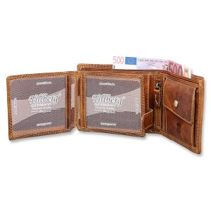 Tillberg wallet made from real leather with horse head motif tan