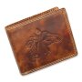Tillberg wallet made from real leather with horse head motif tan