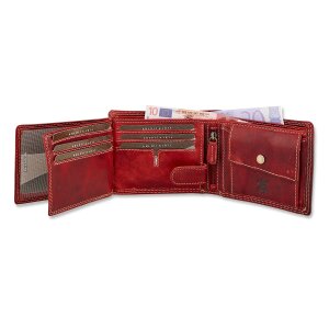 Tillberg wallet made from real leather with horse head motif red