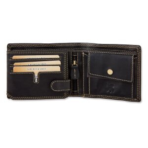 High quality wallet made from real leather with cowboy motif black