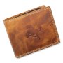 High quality wallet made from real leather with cowboy motif tan