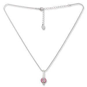 Tillberg Damen Halskette mit Anh&auml;nger und Swarovski Stein 41 cm hell rosa