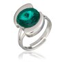 Ring mit Swarovski Stein in Emerald 008-03-33