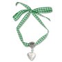 Edelweiss Trachten fabric bracelet, green, with heart pendant 085-03-07