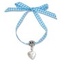 Edelweiss Trachten fabric bracelet, blue, with heart...