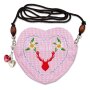 Edelweiss traditional bag, black, heart shape, mouse, deer head
