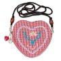 Edelweiss traditional costume bag, black, heart shape, sparrow, deer head