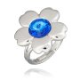 Ring mit Swarovski stein in Sapphire 008-02-30