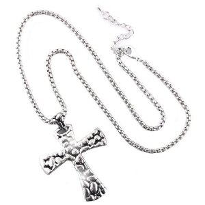 Necklace with cross pendant length 46 cm