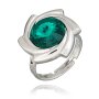 Ring mit Swarovski stein in Emerald 008-02-09